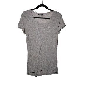 Yessica Womens Gray Speckled Cuffed Sleeve Shirt Size Medium Neutral Lightweight